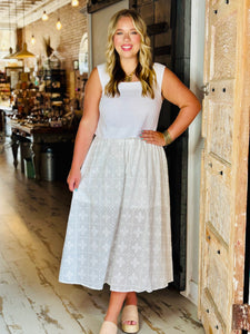 Sunbeam Square Neck Cropped Linen Top