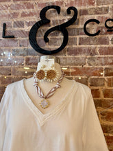 Striped Scarf Cross Pendant Necklace