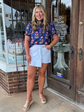 Darla Ruffled Mock Neck Blouse