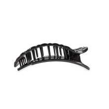 Flat Round Hair Clip | Medium | Jet Black Quilted