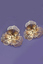 FILIGREE GOLD FLOWER POST EARRINGS