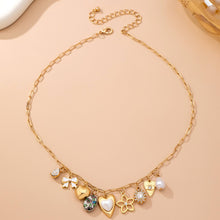 Charm Necklace-Charming Heart Bow & Pearl Dangle