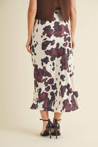 Casi Cow Print Waistband Skirt