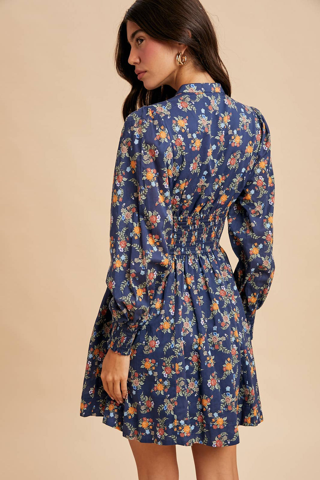 Maggie Zippered Floral Mini Dress