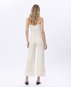 Fall's Canvas Super High Rise Cuffed Wide Leg Jeans