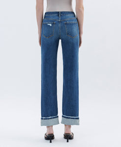 Niko High Rise Cuffed Straight Jean