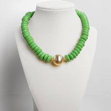 Wood Saucer Beads Short Statement Necklace