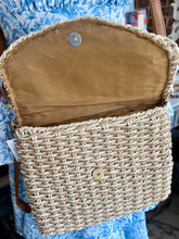 Woven Straw Flipover Clutch