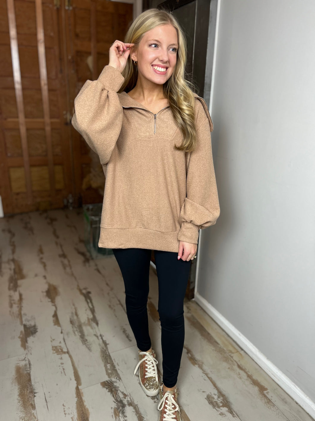 Stella Ribbed Half Pullover Knit Top