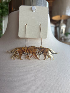 Tiger Printed Mirror Earrings