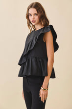 Cascading Ruffles Peplum Top
