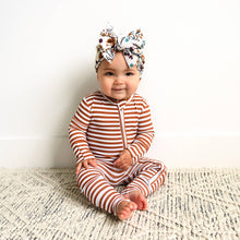 Chase Brown Ribbed ZIP Bamboo Baby Sleepies Little