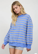Blue Skies & Stripes Mock Neck Pullover
