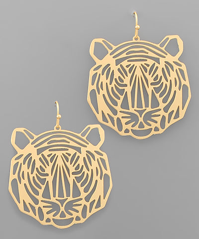 Tiger Face Earrings