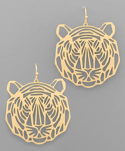 Tiger Face Earrings