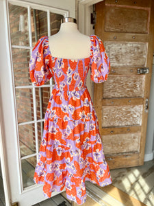 Dreamsicle & Lavendar Midi Dress