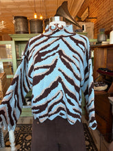 Blue Skies & Scallops Zebra Print Sweater