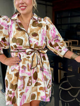 Painted Orchid Belted Dress