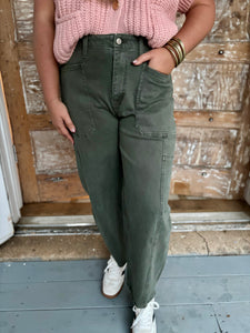 Olive Barrel Jeans