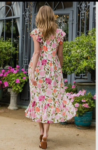 THML Belle Flower Print Maxi Dress