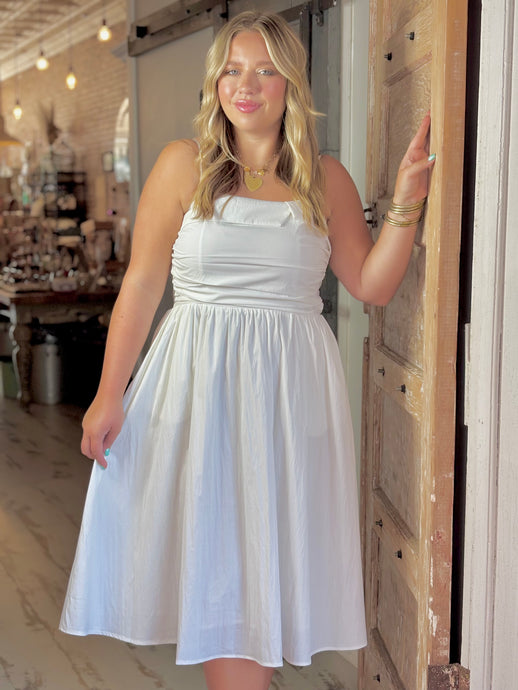 Perfectly Posh Shirring Detail Midi Dress