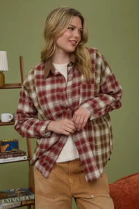 Maplewood Plaid Button-Down Top