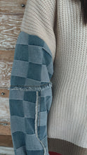 Dalia Denim Checker Sleeve Sweater