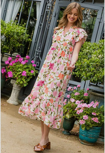 THML Belle Flower Print Maxi Dress