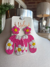 Beaded Flower Arch Earrings