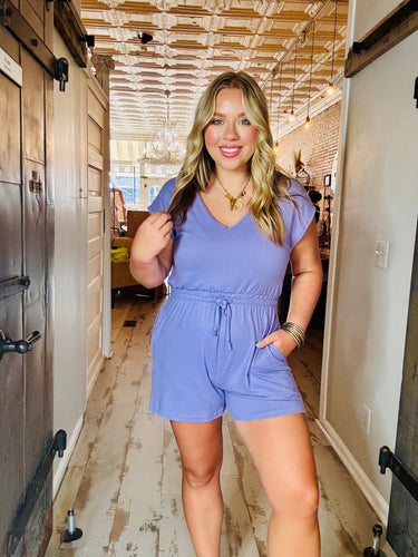 Brushed Hacci V-Neck Romper