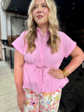 Blush Cinch Peplum Top