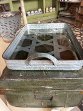 Galvanized Glass Iron Tray Home Decor