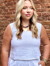 Sunbeam Square Neck Cropped Linen Top