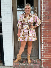 Painted Orchid Belted Dress