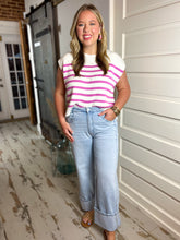 Vervet Kris Super High-Rise Cuffed Baggy Wide Leg Jeans