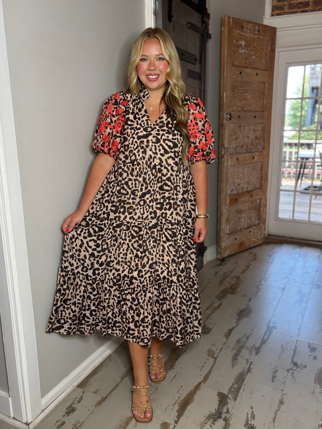 Feline Fine Puff Sleeve Dress THML