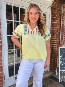 Ada THML Short Sleeve Embroidered Top