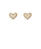 13mm Mop Heart Stud Earrings