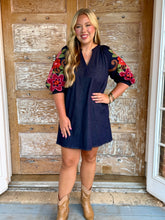 THML Burgundy Bloom Denim Dress