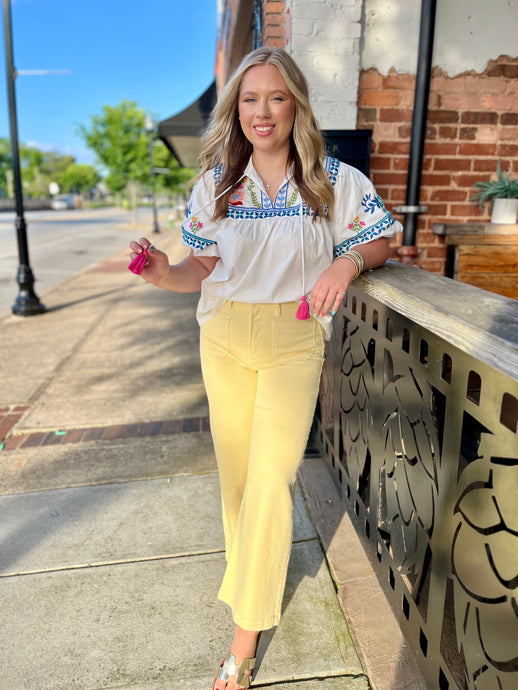 Just Black Sunshine Patch Pocket Wide Leg Jean