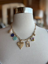 Multi Charm & Heart Pendant Necklace