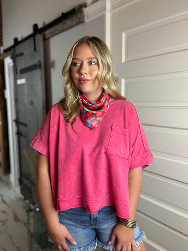 Darla Washed Oversized Crop Box Tee