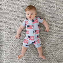 George Blue Flag Shorty Zip Bamboo