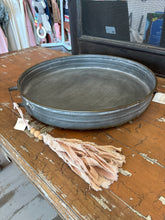 Round Iron Tray with Iron Handles Home Decor