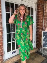 THML Georgiana Puff Sleeve Flower Print Maxi Dress