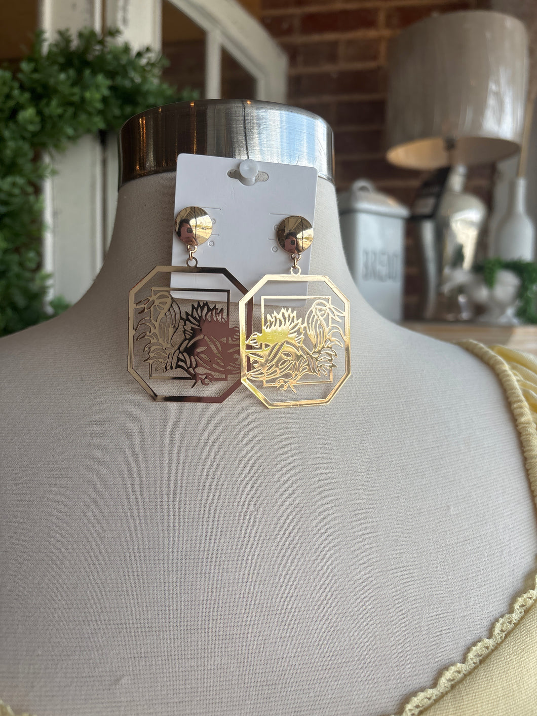 Gamecock Filigree Earrings