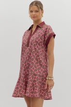 Bouncy Burgundy Abstract Pattern Dress