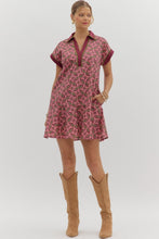 Bouncy Burgundy Abstract Pattern Dress