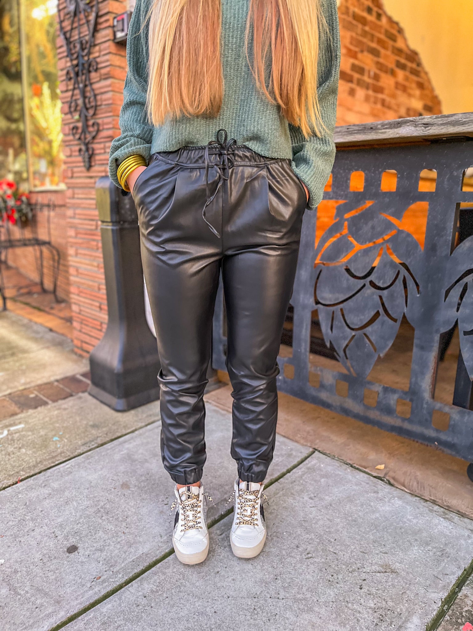 V VOCNI Faux Leather Jogger Pants … curated on LTK