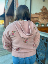 Crystal Embroidered Floral Sweater Hoodie